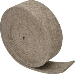 Made in USA - 1/8 Inch Thick x 1-1/2 Inch Wide x 10 Ft. Long, Felt Stripping - Gray, Plain Backing - Exact Tool & Supply
