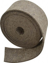 Made in USA - 1/8 Inch Thick x 2 Inch Wide x 10 Ft. Long, Felt Stripping - Gray, Plain Backing - Exact Tool & Supply