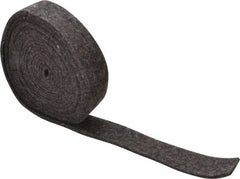Made in USA - 1/8 Inch Thick x 1 Inch Wide x 10 Ft. Long, Felt Stripping - Gray, Plain Backing - Exact Tool & Supply