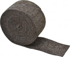 Made in USA - 1/8 Inch Thick x 2 Inch Wide x 10 Ft. Long, Felt Stripping - Gray, Plain Backing - Exact Tool & Supply