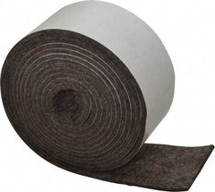 Made in USA - 1/8 Inch Thick x 2 Inch Wide x 10 Ft. Long, Felt Stripping - Gray, Adhesive Backing - Exact Tool & Supply