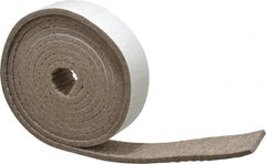 Made in USA - 1/4 Inch Thick x 1-1/2 Inch Wide x 10 Ft. Long, Felt Stripping - Gray, Adhesive Backing - Exact Tool & Supply