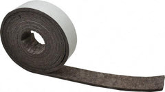Made in USA - 1/4 Inch Thick x 2 Inch Wide x 10 Ft. Long, Felt Stripping - Gray, Adhesive Backing - Exact Tool & Supply
