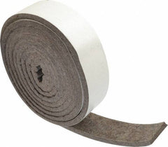 Made in USA - 1/4 Inch Thick x 1-1/2 Inch Wide x 10 Ft. Long, Felt Stripping - Gray, Adhesive Backing - Exact Tool & Supply