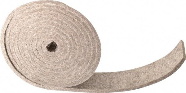 Made in USA - 1/4 Inch Thick x 2 Inch Wide x 10 Ft. Long, Felt Stripping - Gray, Adhesive Backing - Exact Tool & Supply
