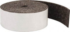 Made in USA - 1/8 Inch Thick x 1-1/2 Inch Wide x 10 Ft. Long, Felt Stripping - Gray, Adhesive Backing - Exact Tool & Supply
