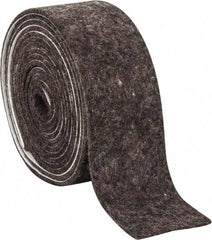 Made in USA - 1/8 Inch Thick x 2 Inch Wide x 10 Ft. Long, Felt Stripping - Gray, Adhesive Backing - Exact Tool & Supply
