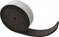Made in USA - 1/4 Inch Thick x 2 Inch Wide x 10 Ft. Long, Felt Stripping - Gray, Adhesive Backing - Exact Tool & Supply