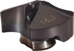 Ingersoll Cutting Tools - Series Y, 16.3mm Diam Grade IN2005 140° Replaceable Drill Tip - Carbide, TiAlN Finish, 16 Seat Size - Exact Tool & Supply