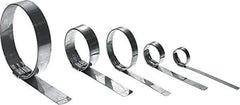 IDEAL TRIDON - 8" ID, Grade 201, Stainless Steel Preformed J-Type Clamp - 3/4" Wide x 0.03" Thick - Exact Tool & Supply