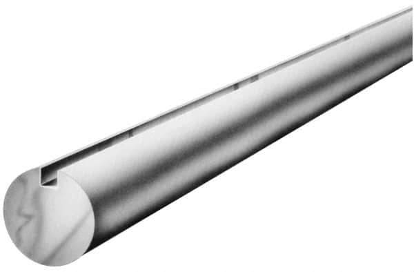 Made in USA - 1-1/4" Diam, 4' Long, 1045 Steel Keyed Round Linear Shafting - 1/4" Key - Exact Tool & Supply