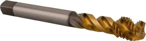 OSG - M14x2.00 Metric Coarse 3 Flute 6H Modified Bottoming Spiral Flute Tap - Vanadium High Speed Steel, TiN Finish, 110mm OAL, Right Hand Flute, Right Hand Thread - Exact Tool & Supply