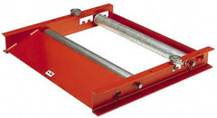 Made in USA - 28 Inches Max Width Reel Winder Roller Stand - 1,500 Lbs. Load Limit, 1 Reel Limit, 28 Inches Long x 31-1/2 Inches Wide x 4 Inches High, Structural Channel Frame with 6 Roller Positions - Exact Tool & Supply