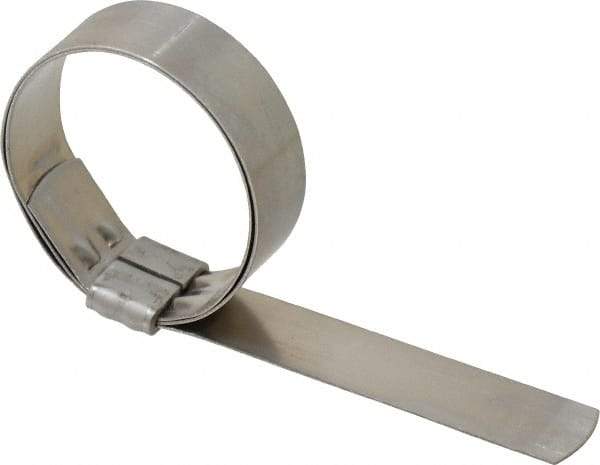 Made in USA - 2" ID, Grade 201, Stainless Steel Preformed J-Type Clamp - 3/4" Wide x 0.03" Thick - Exact Tool & Supply