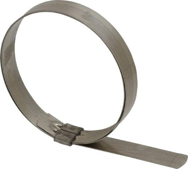 IDEAL TRIDON - 4" ID, Grade 201, Stainless Steel Preformed J-Type Clamp - 3/4" Wide x 0.03" Thick - Exact Tool & Supply