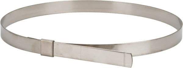 IDEAL TRIDON - 8" ID, Grade 201, Stainless Steel Preformed Center Punch Type Clamp - 5/8" Wide x 0.025" Thick - Exact Tool & Supply