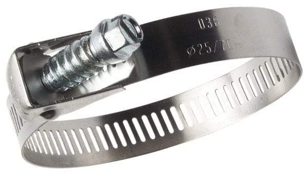IDEAL TRIDON - SAE Size 280, 14-1/4 to 18" Diam, Stainless Steel Quick Release Worm Drive Clamp - 1/2" Wide, Material Grade 301, Series 550 - Exact Tool & Supply