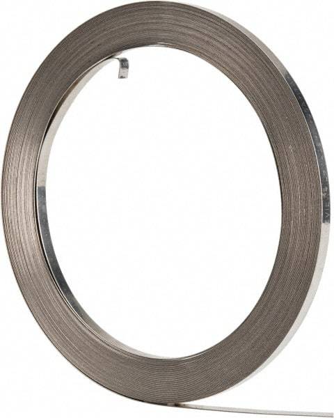 IDEAL TRIDON - Grade 201, Stainless Steel Banding Strap Roll - 3/8" Wide x 0.025" Thick - Exact Tool & Supply