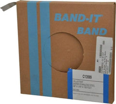 Made in USA - Grade 200 to 300, Stainless Steel Banding Strap Roll - 5/8" Wide x 0.015" Thick - Exact Tool & Supply