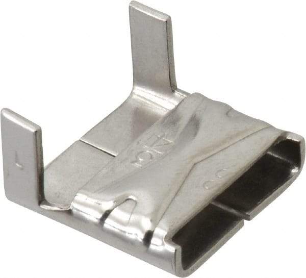 Made in USA - Grade 200 to 300, Stainless Steel Banding Strap Buckle - 3/4" Wide - Exact Tool & Supply