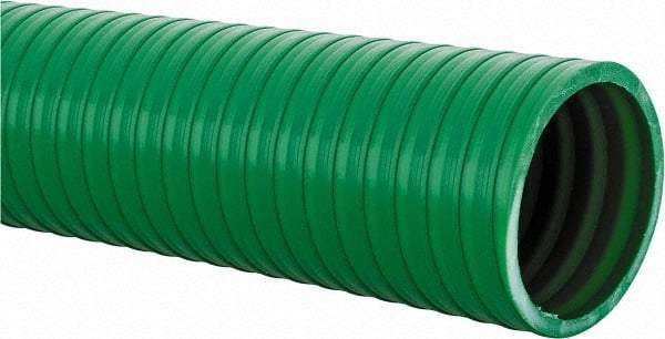 Continental ContiTech - 15 to 150°F, 2" Inside x 2.31" Outside Diam, PVC Liquid Suction & Discharge Hose - Green, 100' Long, 79 psi Working Pressure - Exact Tool & Supply