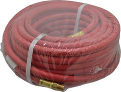 Continental ContiTech - 1/4" ID x 0.527" OD 50' Long Multipurpose Air Hose - MNPT x MNPT Ends, 250 Working psi, -40 to 190°F, 1/4" Fitting, Red - Exact Tool & Supply