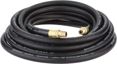 Continental ContiTech - 3/8" ID x 0.688" OD 25' Long Oil Resistant Air Hose - MNPT x MNPT Ends, 300 Working psi, -20 to 190°F, 1/4" Fitting, Black - Exact Tool & Supply