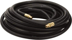 Continental ContiTech - 3/8" ID x 0.688" OD 50' Long Oil Resistant Air Hose - MNPT x MNPT Ends, 300 Working psi, -20 to 190°F, 1/4" Fitting, Black - Exact Tool & Supply