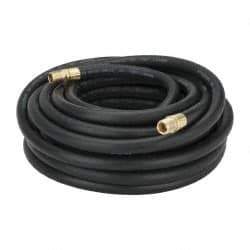 Continental ContiTech - 1/2" ID x 0.844" OD 50' Long Oil Resistant Air Hose - MNPT x MNPT Ends, 300 Working psi, -20 to 190°F, 1/2" Fitting, Black - Exact Tool & Supply