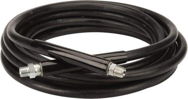 Continental ContiTech - 30' Long, 3/8" Fitting, Swivel Fitting, 0 to 250°F, Synthetic Rubber High Temp & High Pressure Hose - 3/8" Inside x 0.693" Outside Diam, Black, 3,000 psi - Exact Tool & Supply