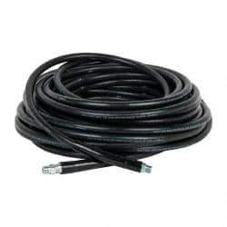 Continental ContiTech - 100' Long, 3/8" Fitting, Swivel Fitting, 0 to 250°F, Synthetic Rubber High Temp & High Pressure Hose - 3/8" Inside x 0.693" Outside Diam, Black, 3,000 psi - Exact Tool & Supply