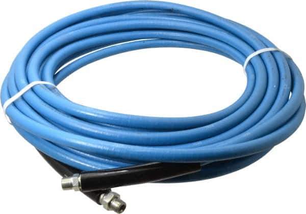 Continental ContiTech - 50' Long, 3/8" Fitting, Swivel Fitting, 0 to 250°F, Synthetic Rubber High Temp & High Pressure Hose - 3/8" Inside x 0.693" Outside Diam, Blue, 3,000 psi - Exact Tool & Supply