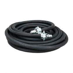 Continental ContiTech - 50' Long, 1/2" Fitting, Male NPT Fitting, -40 to 450°F, Synthetic Rubber High Temp & High Pressure Hose - 1/2" Inside x 1-1/16" Outside Diam, Black, 250 psi - Exact Tool & Supply