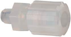 NewAge Industries - 1/2" Tube OD, PFA PTFE Plastic Compression Tube Male Connector - 1/4 NPT Pipe, 500°F Max, 1/4 Thread - Exact Tool & Supply