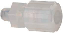 NewAge Industries - 1/2" Tube OD, PFA PTFE Plastic Compression Tube Male Connector - 1/4 NPT Pipe, 500°F Max, 1/4 Thread - Exact Tool & Supply