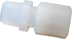 NewAge Industries - 1/2" Tube OD, PFA PTFE Plastic Compression Tube Male Connector - 1/2 NPT Pipe, 500°F Max, 1/2 Thread - Exact Tool & Supply