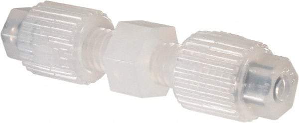 NewAge Industries - 1/8" Tube OD, PFA PTFE Plastic Compression Tube Union - 500°F Max - Exact Tool & Supply