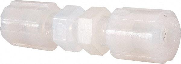 NewAge Industries - 1/4" Tube OD, PFA PTFE Plastic Compression Tube Bulkhead Union - 500°F Max - Exact Tool & Supply