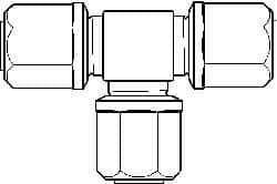 NewAge Industries - 3/4" Tube OD, PFA PTFE Plastic Compression Tube Union Tee - 500°F Max - Exact Tool & Supply