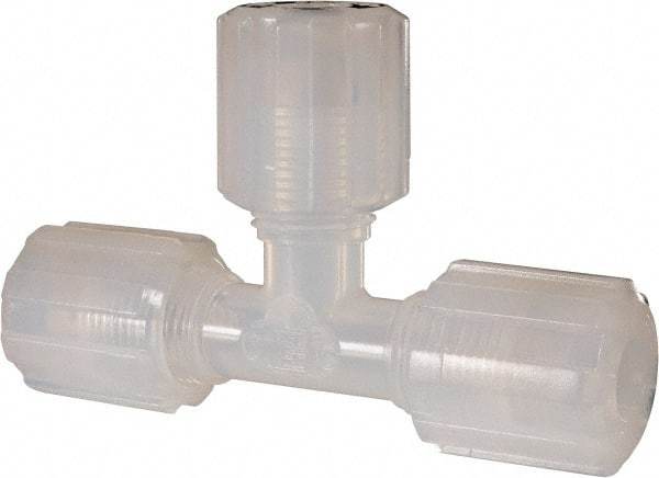 NewAge Industries - 3/8" Tube OD, PFA PTFE Plastic Compression Tube Union Tee - 500°F Max - Exact Tool & Supply