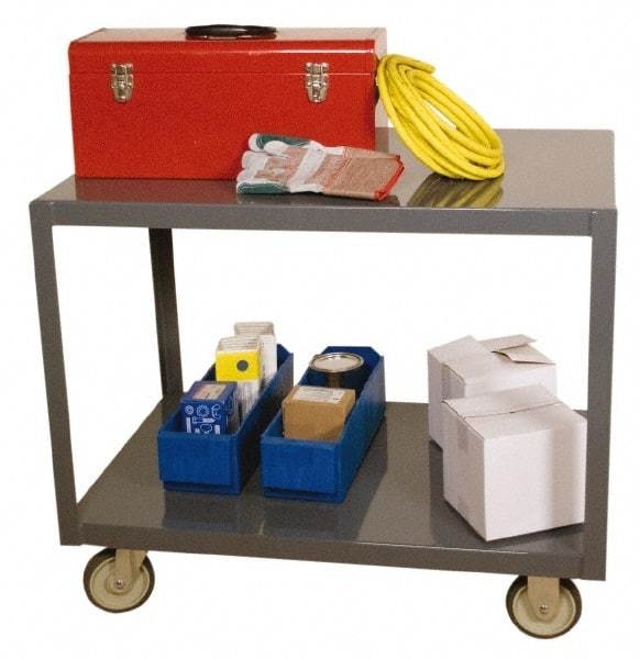 Durham - Mobile Table - Steel, Gray, 60" Long x 30" Deep x 30" High - Exact Tool & Supply