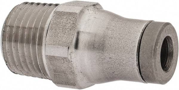Legris - 5/32" Outside Diam, 1/8 NPT, Stainless Steel Push-to-Connect Male Connector - 435 Max psi, Tube to Male NPT Connection, FKM O-Ring - Exact Tool & Supply
