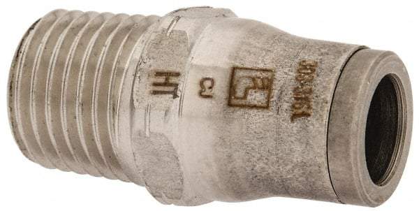 Legris - 5/16" Outside Diam, 1/4 NPT, Stainless Steel Push-to-Connect Male Connector - 435 Max psi, Tube to Male NPT Connection, FKM O-Ring - Exact Tool & Supply