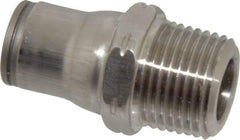 Legris - 3/8" Outside Diam, 3/8 NPT, Stainless Steel Push-to-Connect Male Connector - 435 Max psi, Tube to Male NPT Connection, FKM O-Ring - Exact Tool & Supply