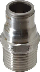 Legris - 1/2" Outside Diam, 1/2 NPT, Stainless Steel Push-to-Connect Male Connector - 435 Max psi, Tube to Male NPT Connection, FKM O-Ring - Exact Tool & Supply