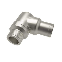 Legris - 1/4" Outside Diam, 1/8 NPT, Stainless Steel Push-to-Connect Male Elbow - 290 Max psi, Tube to Male NPT Connection, FKM O-Ring - Exact Tool & Supply