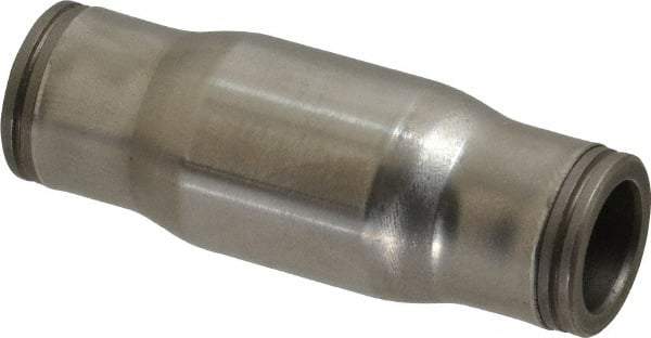 Legris - 3/8" Outside Diam, Stainless Steel Push-to-Connect Tube Union - 435 Max psi, Tube to Tube Connection, FKM O-Ring - Exact Tool & Supply