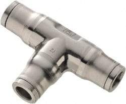 Legris - 5/16" Outside Diam, Stainless Steel Push-to-Connect Union Tee - 435 Max psi, Tube to Tube Connection, FKM O-Ring - Exact Tool & Supply