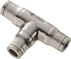 Legris - 5/16" Outside Diam, Stainless Steel Push-to-Connect Union Tee - 435 Max psi, Tube to Tube Connection, FKM O-Ring - Exact Tool & Supply