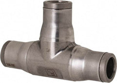 Legris - 3/8" Outside Diam, Stainless Steel Push-to-Connect Union Tee - 435 Max psi, Tube to Tube Connection, FKM O-Ring - Exact Tool & Supply